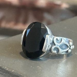SILPADA - Black Stone with Sterling Silver Band